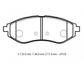 CHEVROLET AVEO- SD/HB- 05/08; ÖN FREN BALATASI (DİSK) (133X48,9X17) (BRAMAX) 96534653