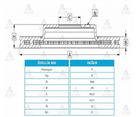 Accord Ön Fren Diski 2003 Sonrası Type R 300Mm  