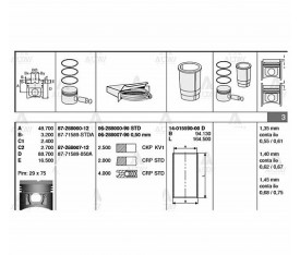 H100 Piston Sekmanlı 9496 L300 1987 1997 8771589050A