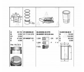 Accent Piston Sekmanlı 2006 Sonrası Era 1 4 Getz 2006 Sonrası 1 4 0 50 8771124050