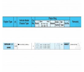 Atos Sekman Takım 1 0L  1 1L 1998 2001 66 00Mm G4Hc Std 40527Std