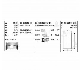 I20 Gömlek 1 2 G4La 71Mm I10 2013 Sonrası Std 1401150000