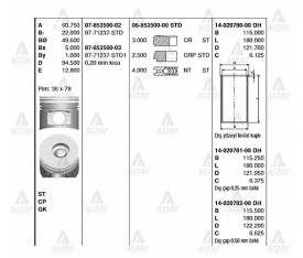 Npr 66 Piston Sekmanlı 112Mm Std B 87 71237 Std