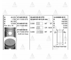 Hı Besta Piston Sekmanlı 1987 71335 Std