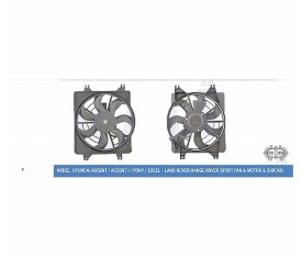 Fan Motoru Davlumbazlı Accent 1 3 1 3I 1 5I 12V 1 5I 16V 1994 2000 Accent I Pony Excel 120W 312Mm 9773022080