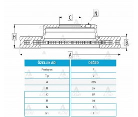 L200 Ön Fren Diski 2000 2006 254Mm Mb950958