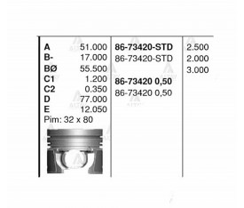 Canter Fuso Piston Sekmansız 4M42 Euro4 Std 8673420Std