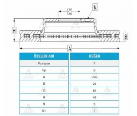 Lancer Ön Fren Diski 2008 Sonrası 276Mm