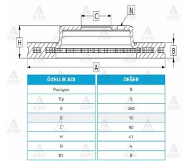 E 2200 Ön Fren Diski Besta 255Mm 0S083 33 251