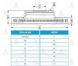 323 Ön Fren Diski 1995 Sonrası Lantis Familia 257Mmx22 4 Bijon Br74 33 25X