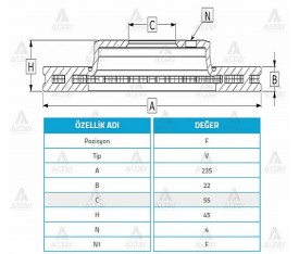 323 Ön Fren Diski 1995 Sonrası Familia 1 5 235Mm 22Mm 18366