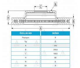 Nissan Pickup Arka Fren Kampanası D21 D22 254Mm 26463