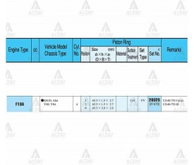 Carry Sekman Takım 1 0L 1990 1998 65 00Mm F10A Std Krom Kaplama 26020 