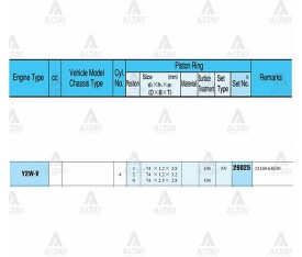 Carry Sekman Takım 1 3L 1998 2002 74 50Mm G13B 0 50 Gaz Nitrit Kaplama 26025