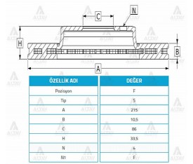 Carry Alto Maruti Damas Ön Fren Diski 215Mm 55511 82000