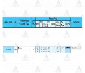 Swift Sekman Takım 1 3L 1 5L 2002 2007 Vitara 1 6L Jb416 3 Kapı 78 00Mm M16A Std 26500