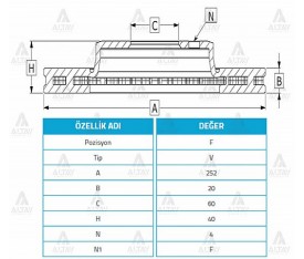 Swift Ön Fren Diski 2006 Sonrası 4X4 Splash 1995 Sonrası Agila 2002 Sonrası 250Mm 32394