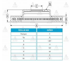 Vitara Ön Fren Diski 5 Kapı Jimny 287 Mm 55211 56B00