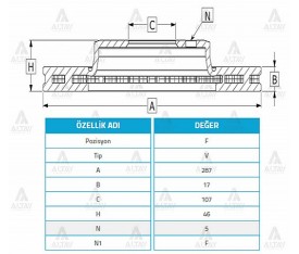 Vitara Ön Fren Diski 5 Kapı Jimny 287 Mm 32467