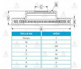 Hilux Ön Fren Diski 2006 2011 4X2 255Mm 43512 0K010