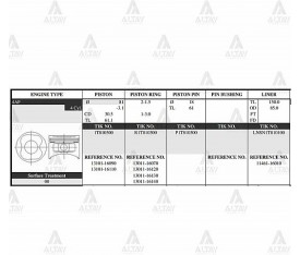 Corolla Piston Takım 1 6L Karbonluonlu  1992 1997 81 50Mm 4Af 050 13101 16090