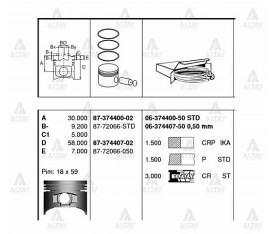 Corolla Sekman 1 3L 1988 1998 73 00Mm 2E Karbonluüratörlü Std 06 374400 50