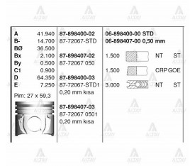 Corolla Sekman 1 4L D4D Yaris 2005 Sonrası Dizel Std 06 898400 00